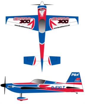 Pilot RC Extra 300 blue Graphic Package